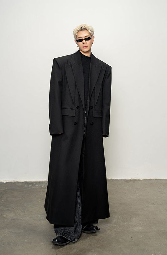 Faux Two-Piece Long Coat