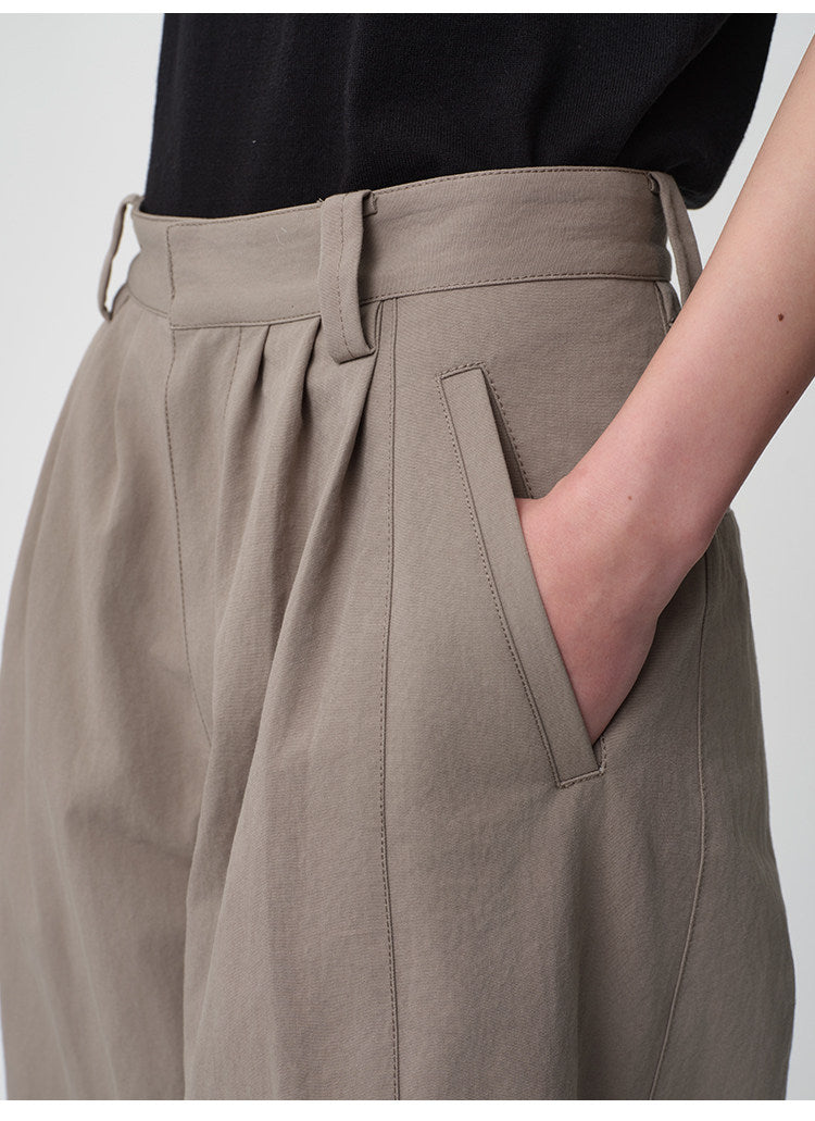 3D Cut A-Line Wide-Leg Pants