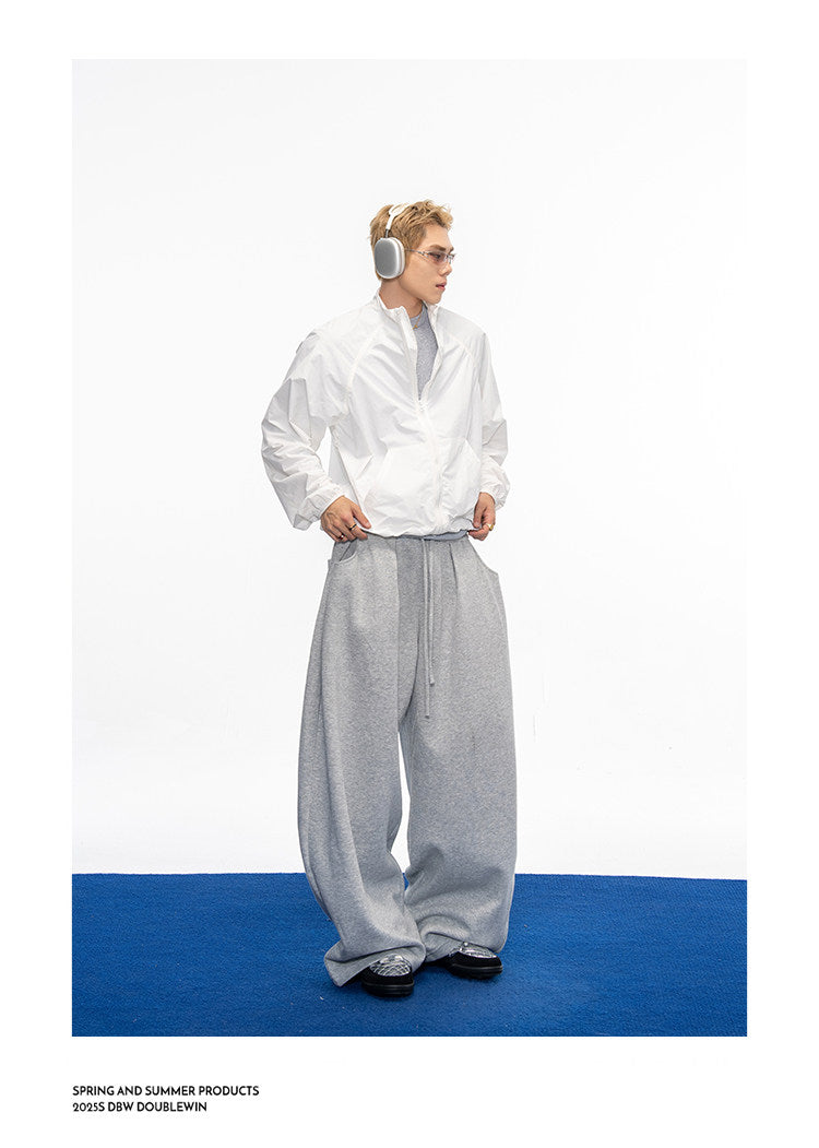 Casual Wide-Leg Sweatpants with Drawstring