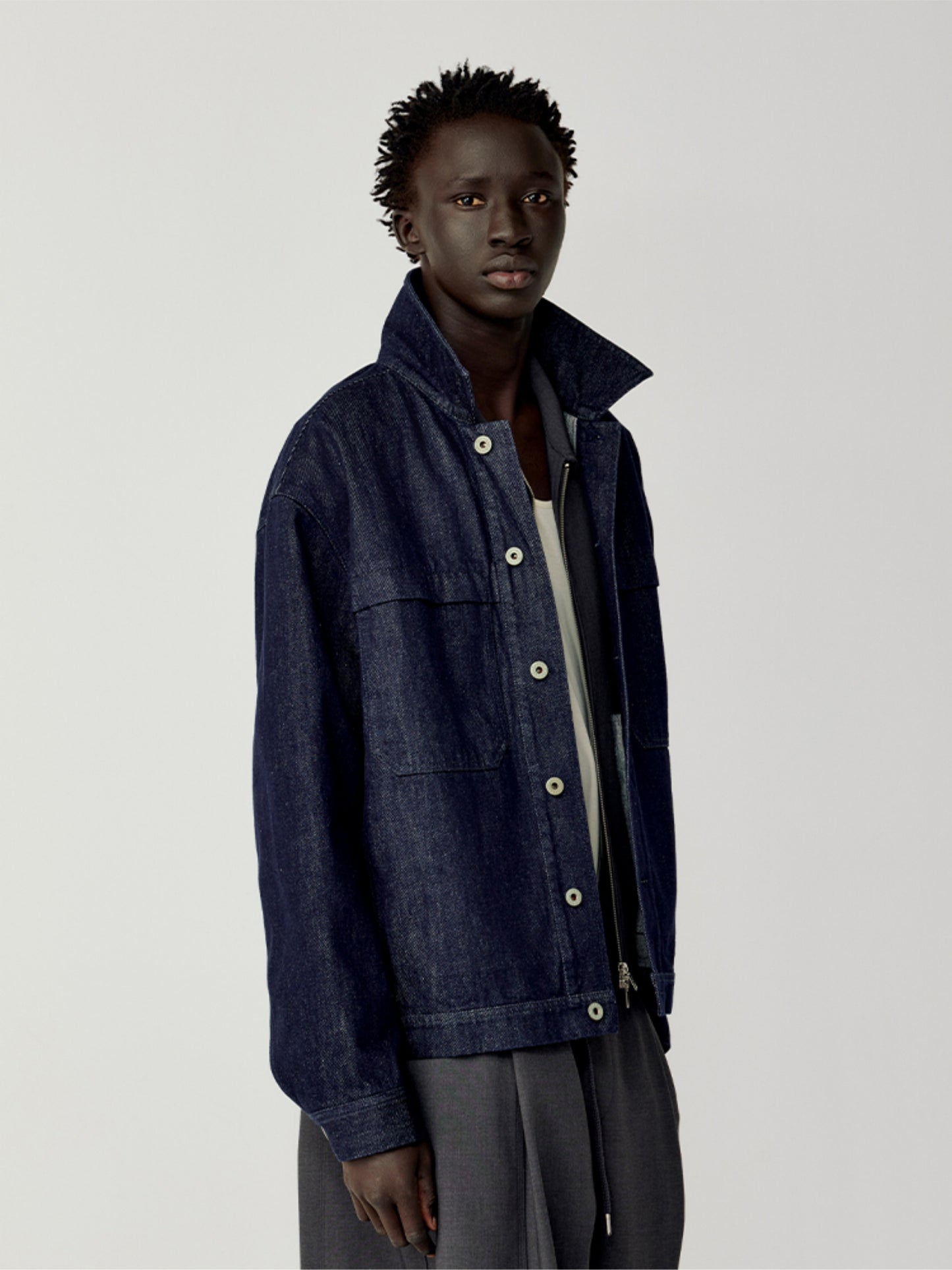 Double patch pocket denim jacket