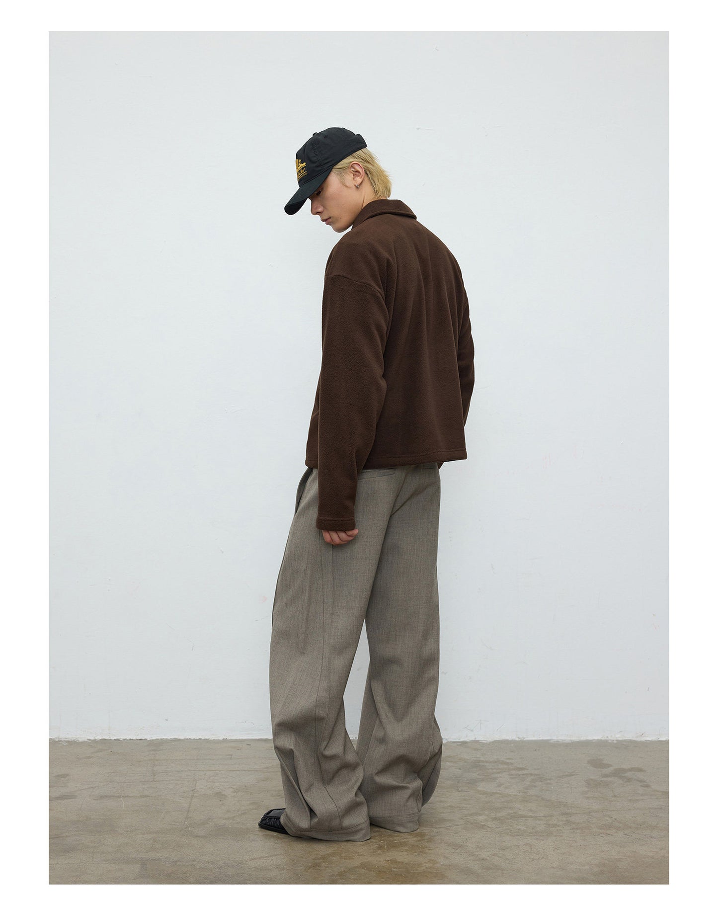 Double-sided fleece collar polo shirt