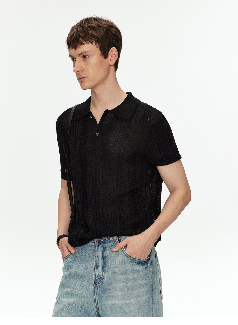 Casual Knit Polo Shirt