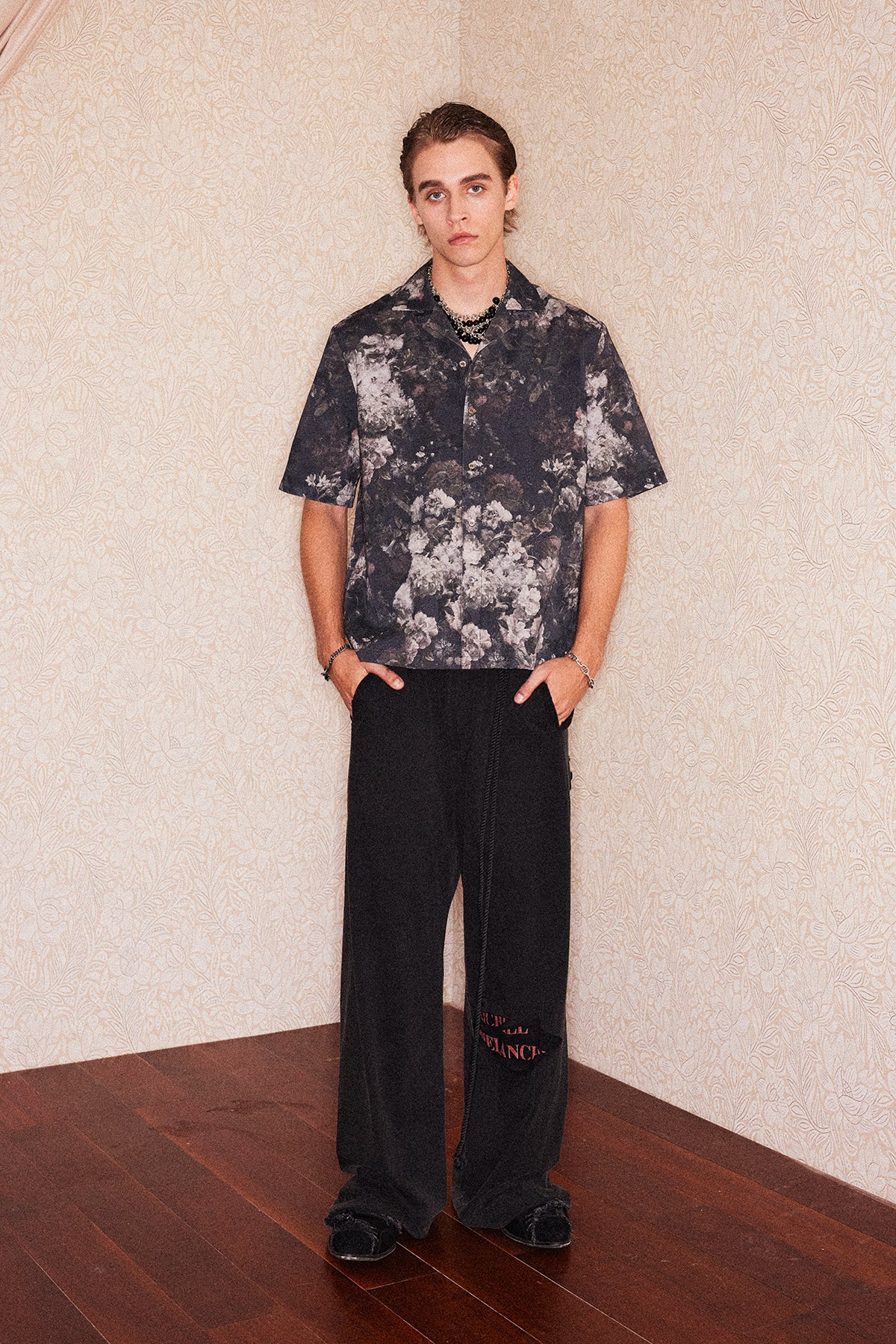 Cotton and linen lapel shirt