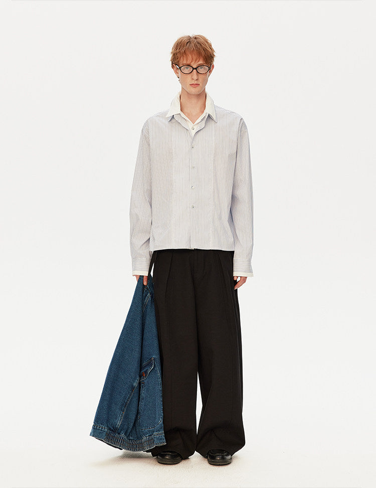 더블 브레스트 스타일 투피스 셔츠