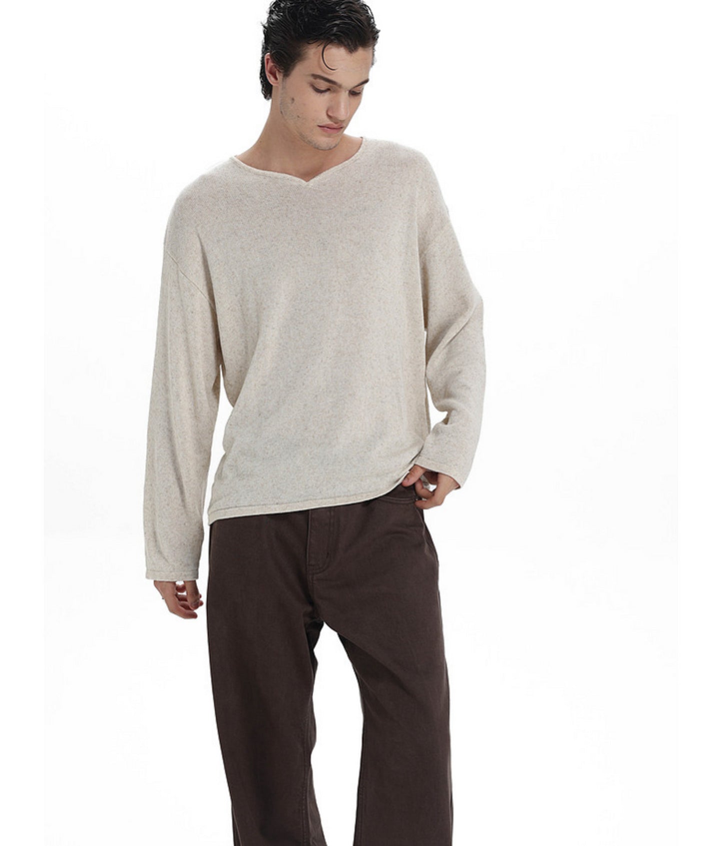 Small V-Neck Knit Shirt