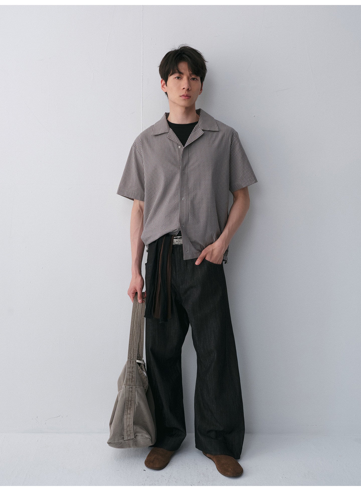 Wave-Cut Denim Pants