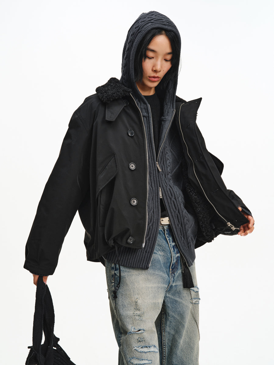 Oversized Drawstring Jacket