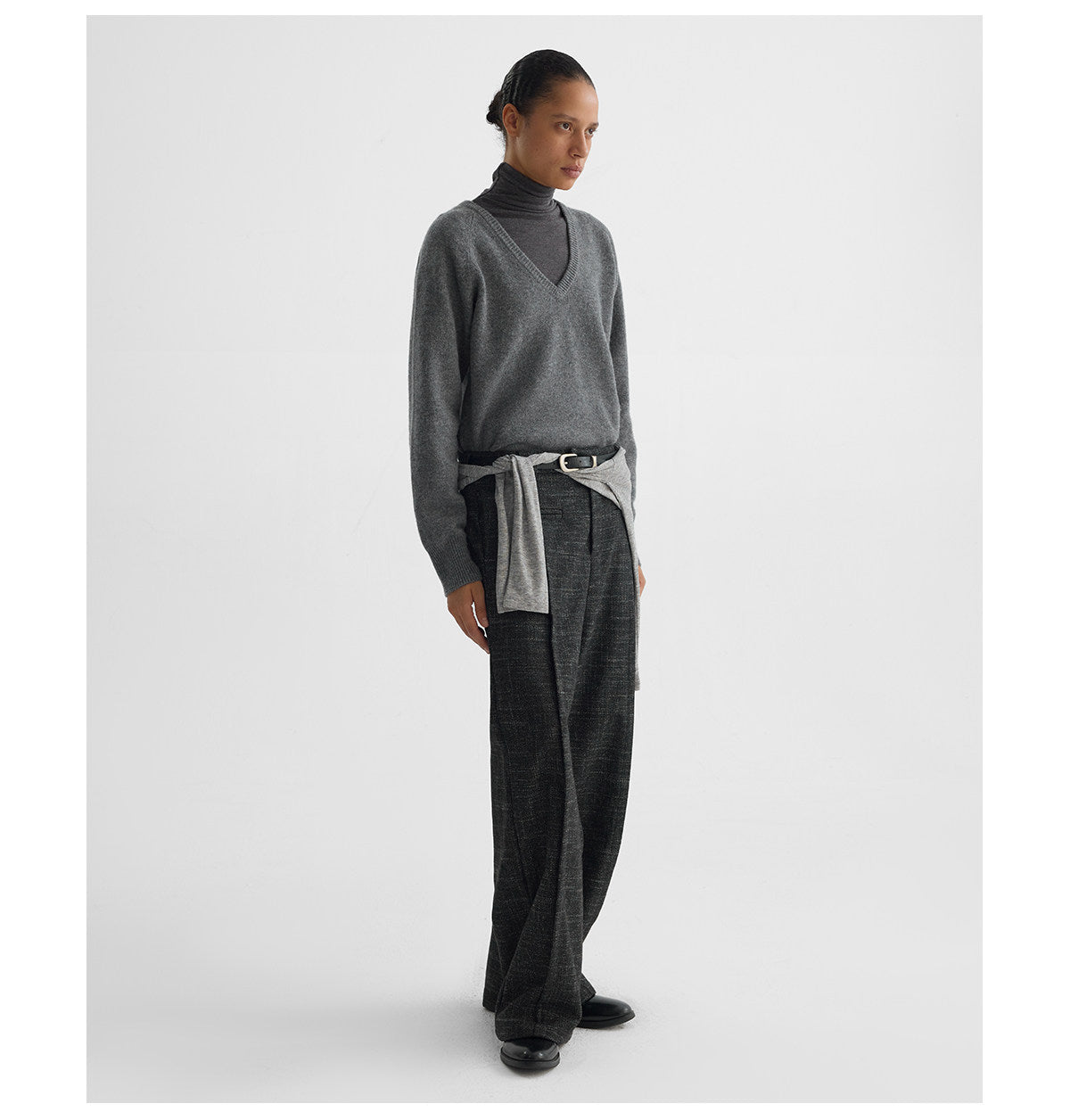 Double-Pleated Wool Pants