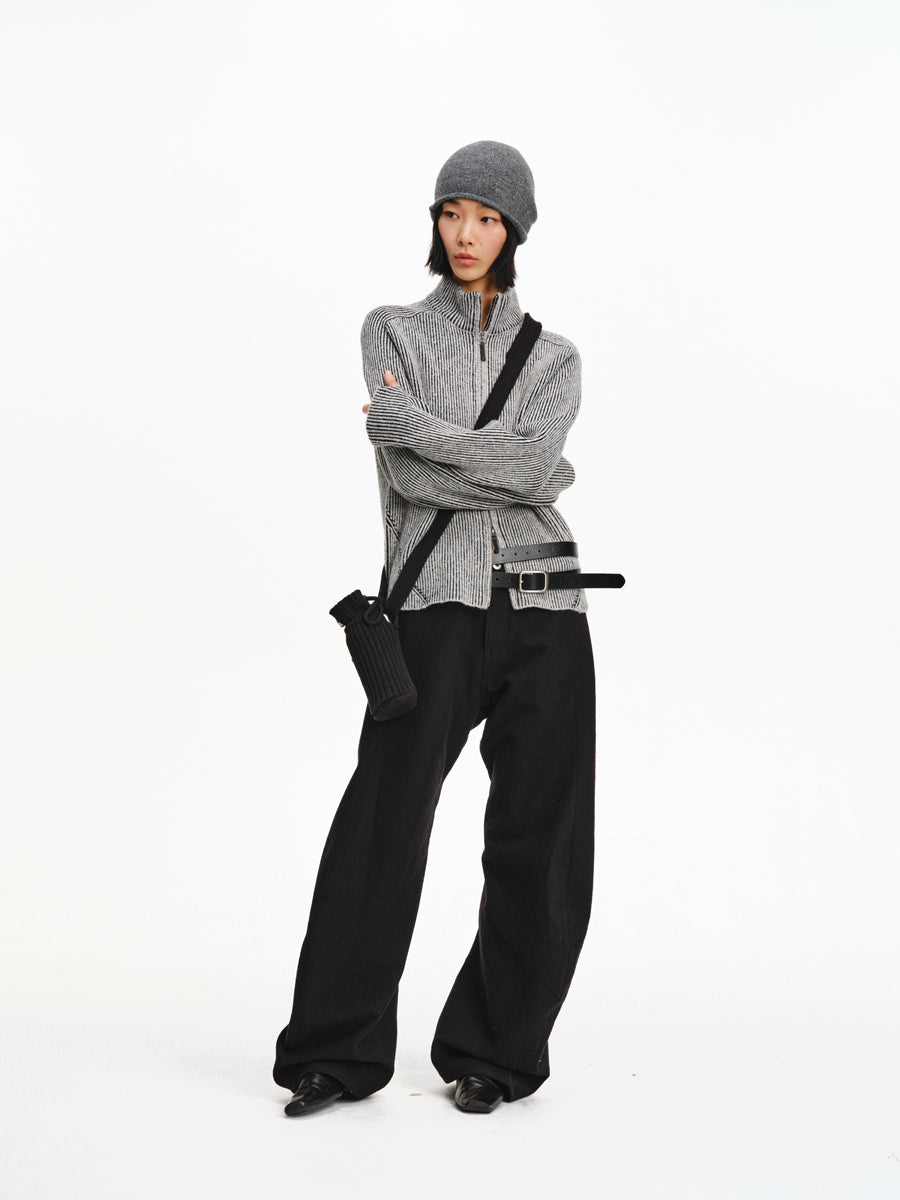 3D Cut Blend Texture Casual Pants