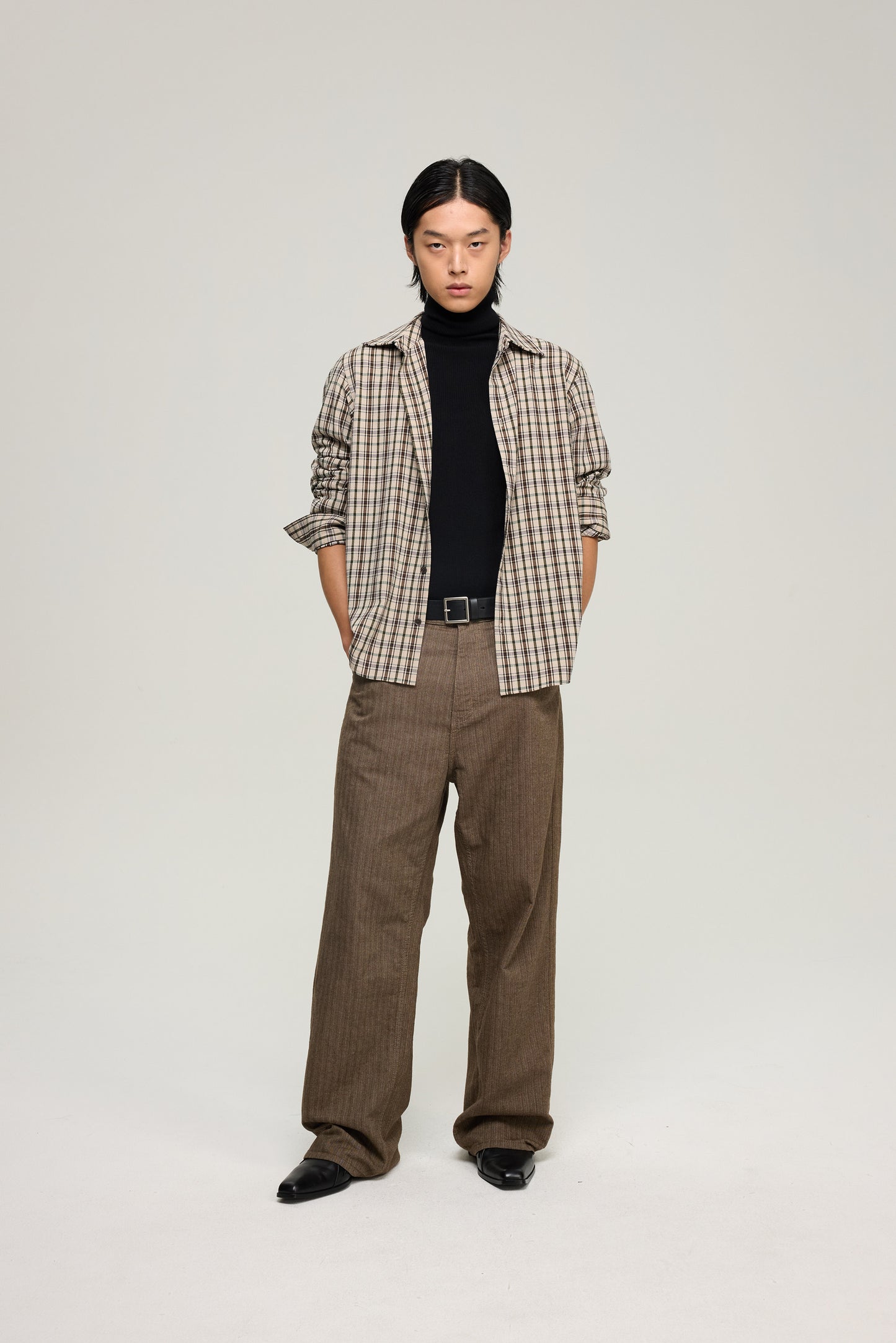 Retro Herringbone Casual Pants