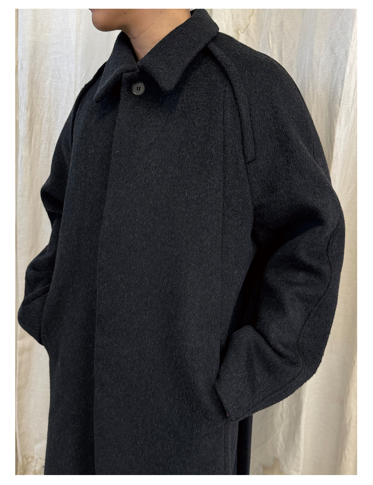 Raglan Sleeve Wool Long Coat