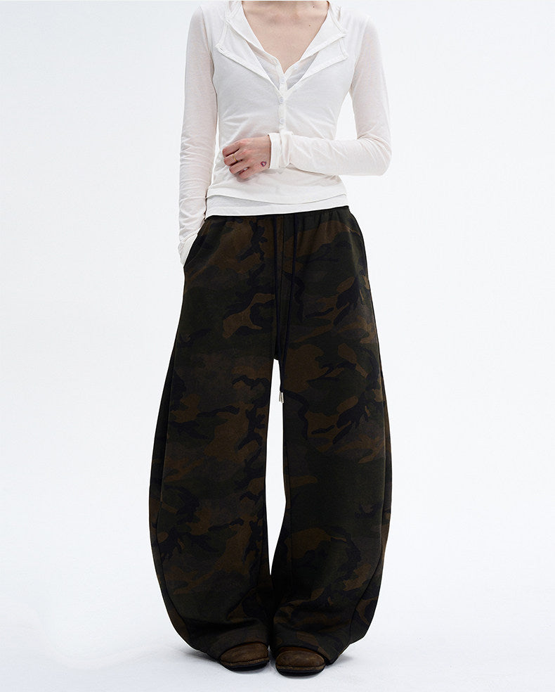 Fleece-lined Camouflage Casual pants