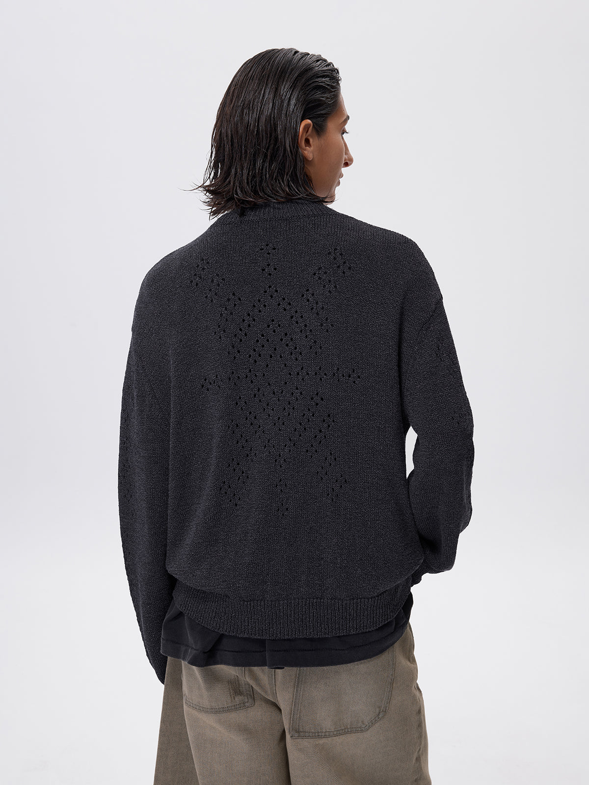 Beaded Zipper Cardigan