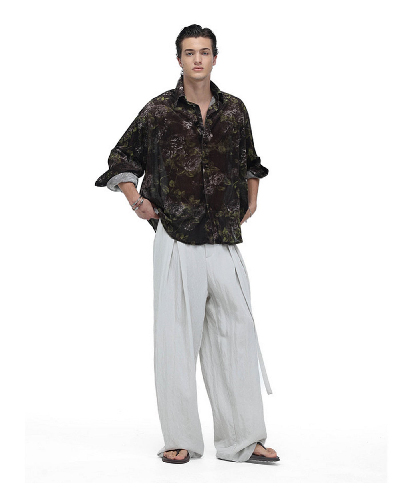 Retro-Style Floral Print Shirt