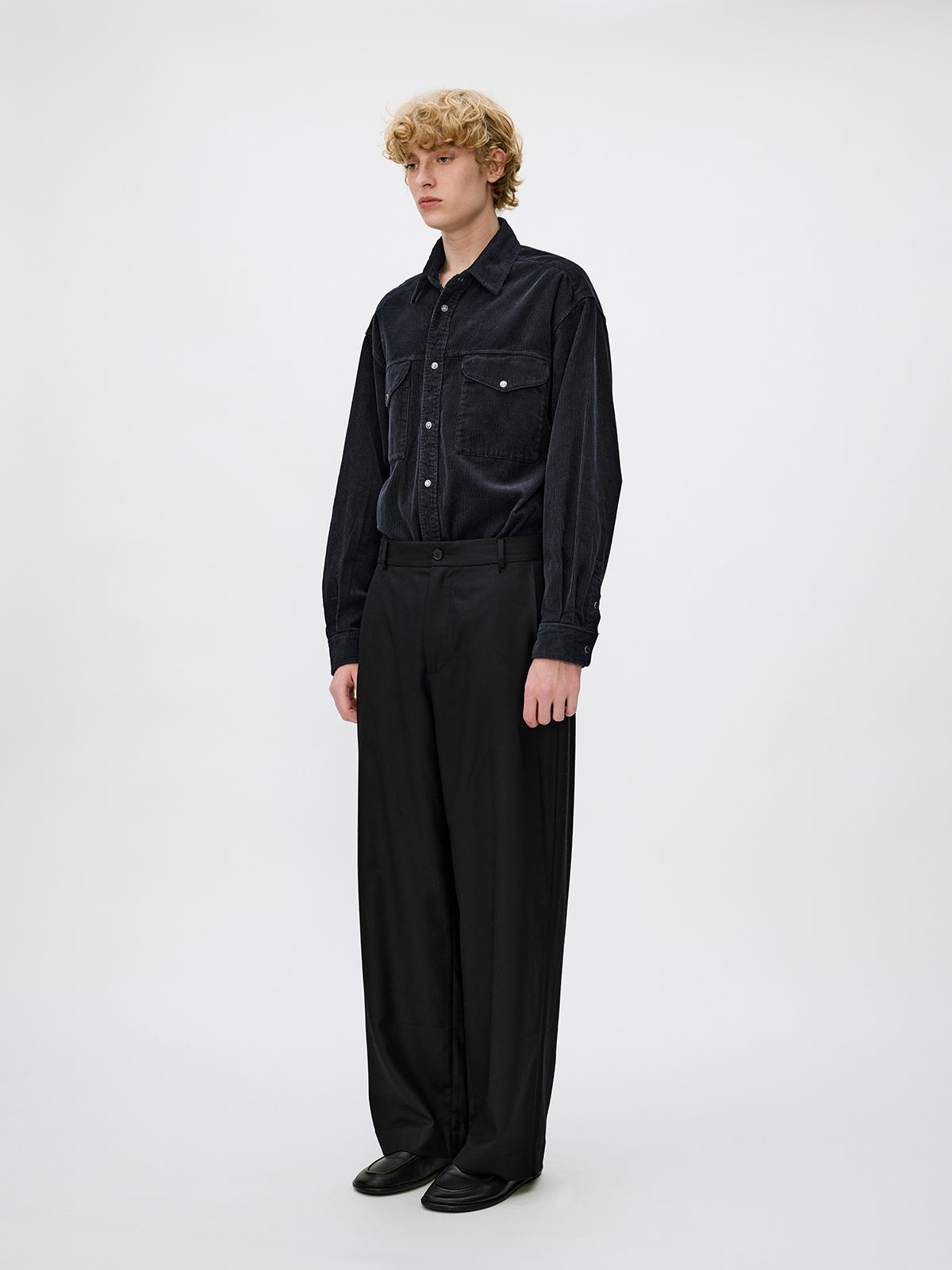 Straight-Leg Pleated Casual Pants