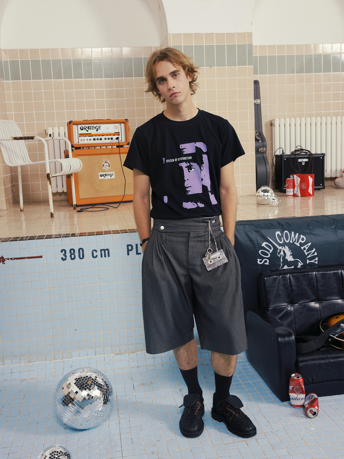 Striped Shorts with a Waistband