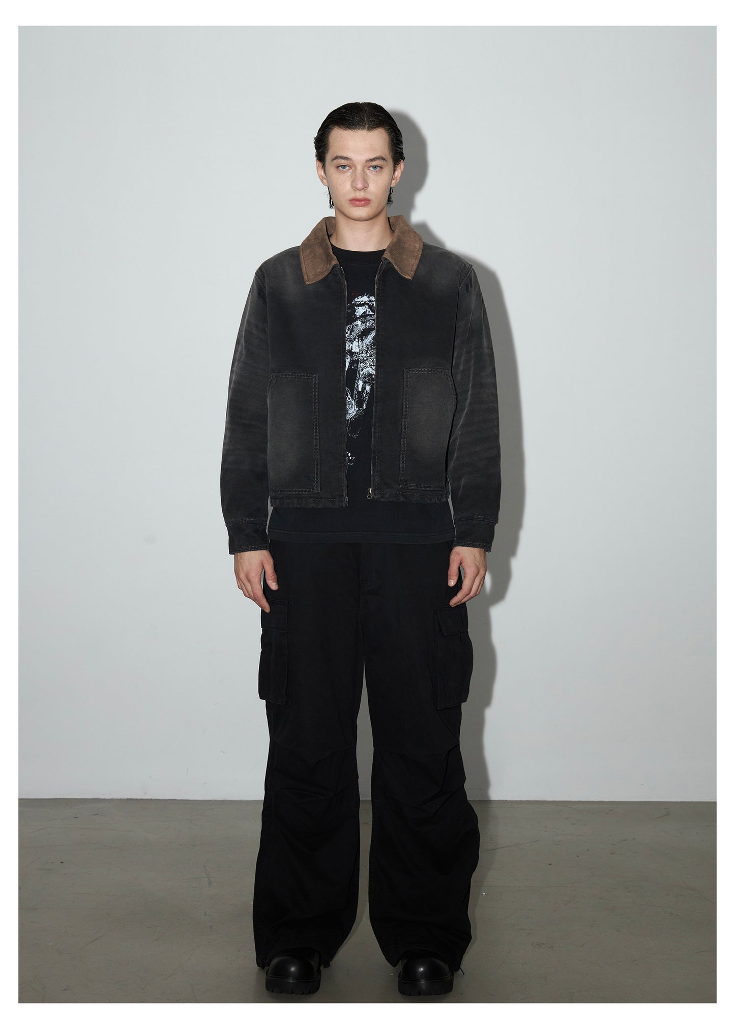 Suede Collar Work Jacket