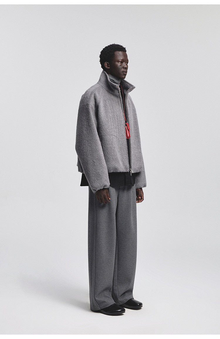 Cotton Blend Casual Straight-Leg Pants