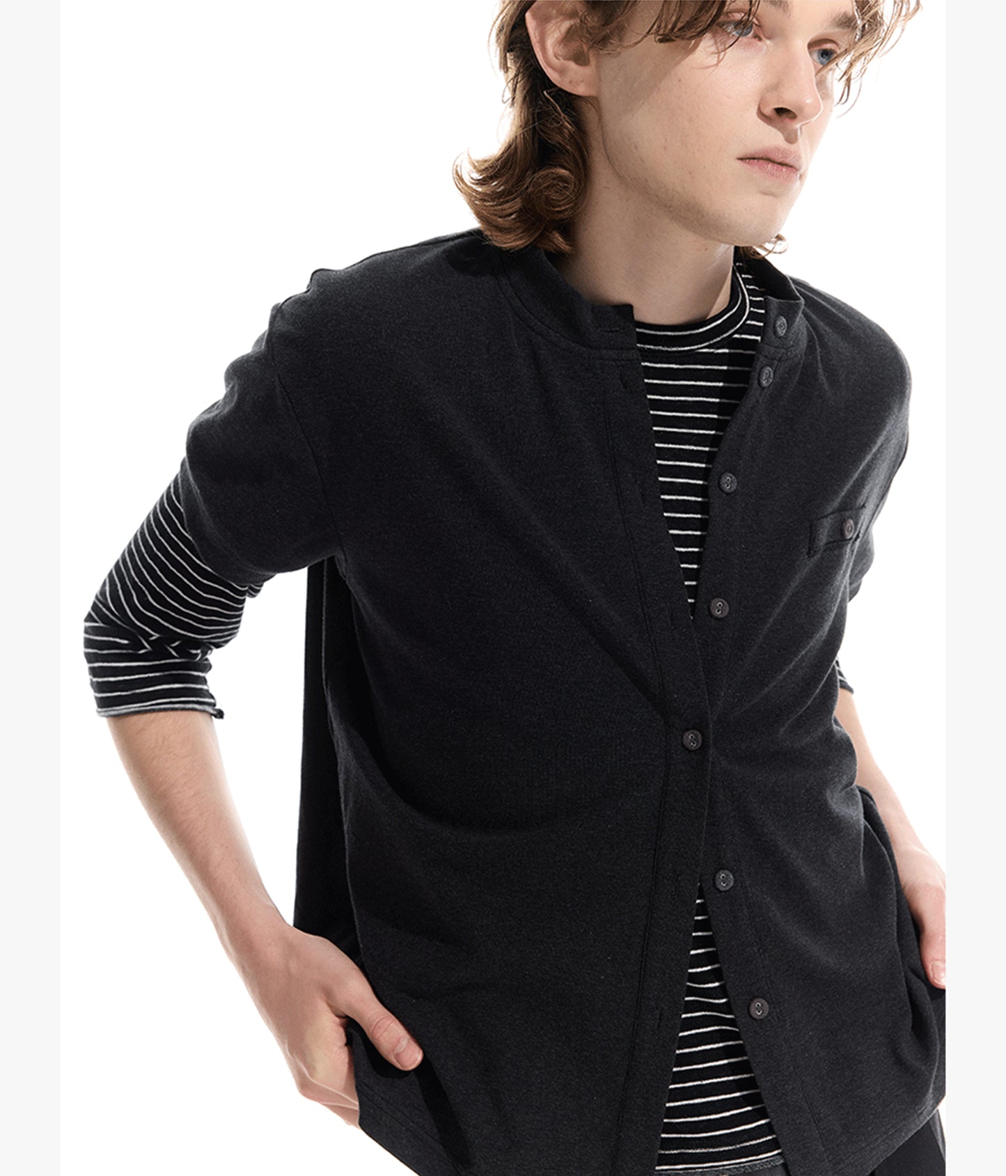 Straight Shoulder Cardigan