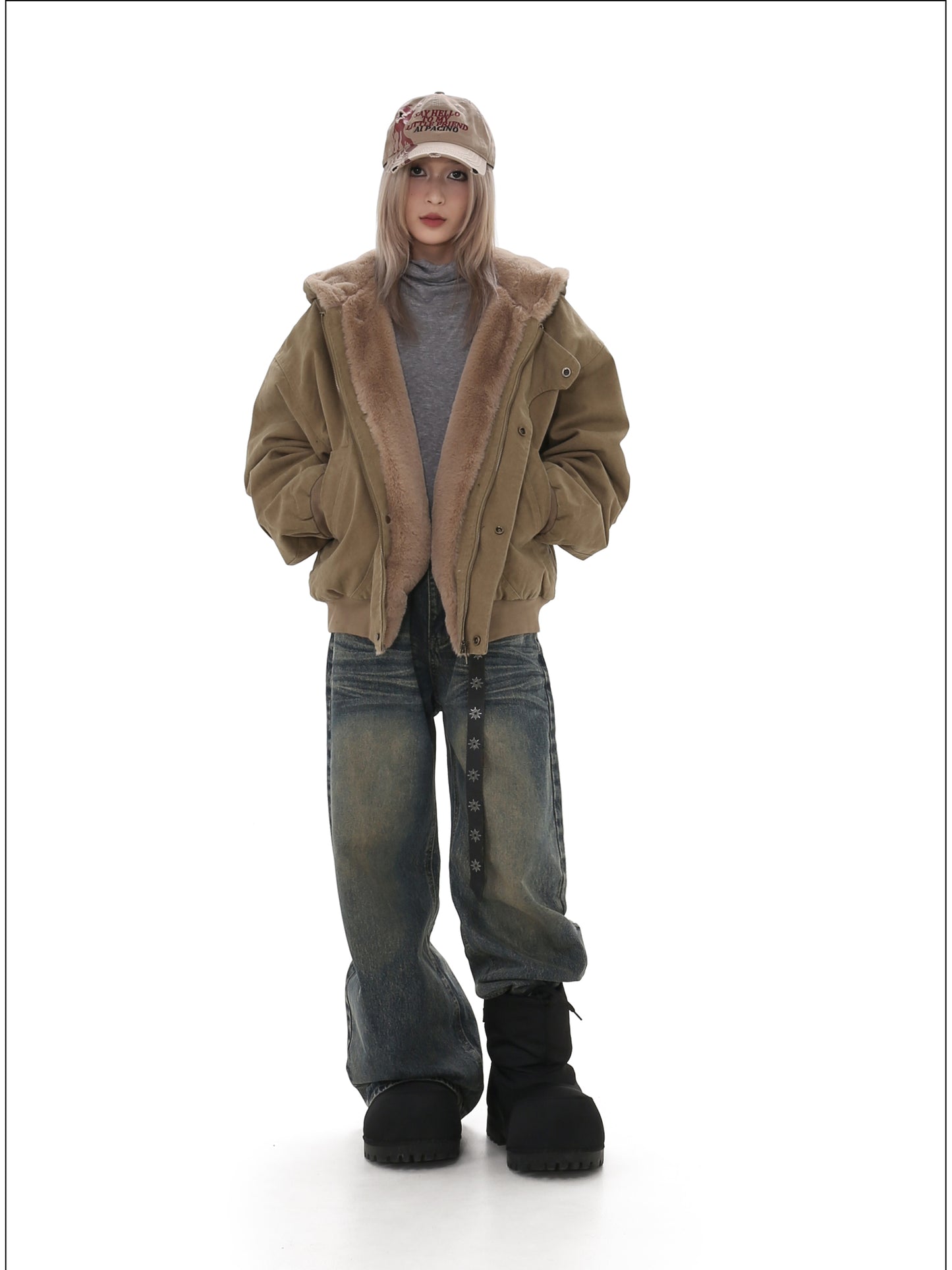 Heavyweight Hooded Velvet Denim Jacket