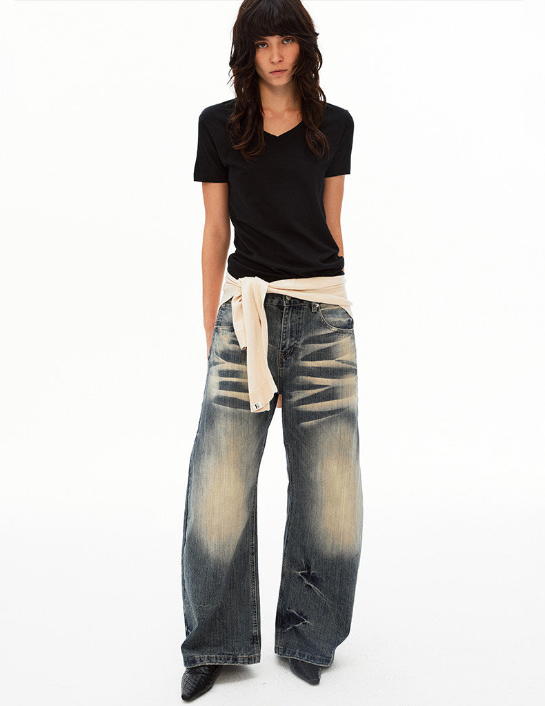 Vintage-style Washed Whiskey Jeans