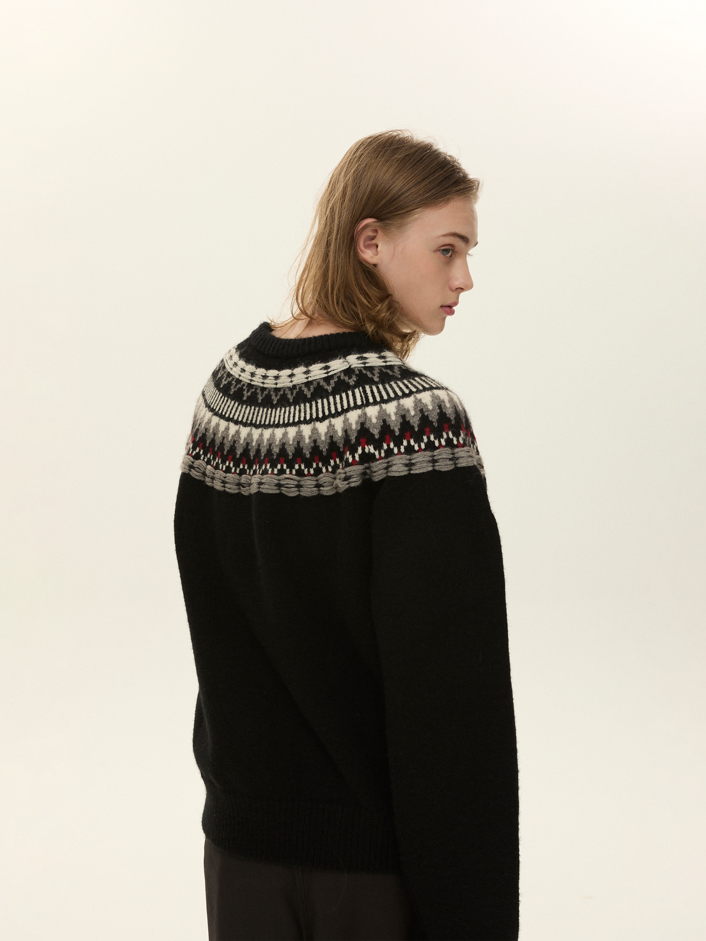 Jacquard Round Neck Sweater