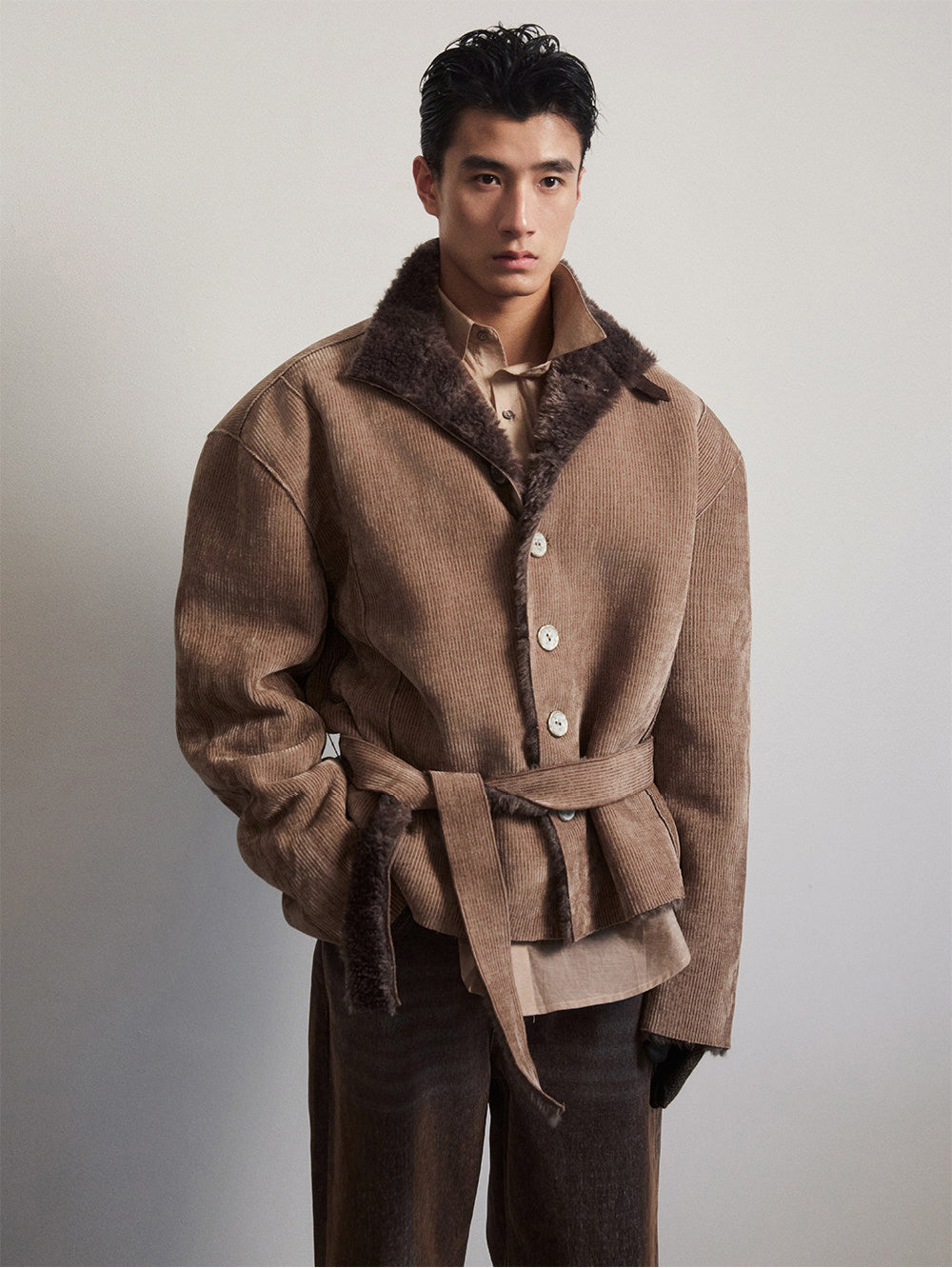 Unisex Belted Casual Jacket