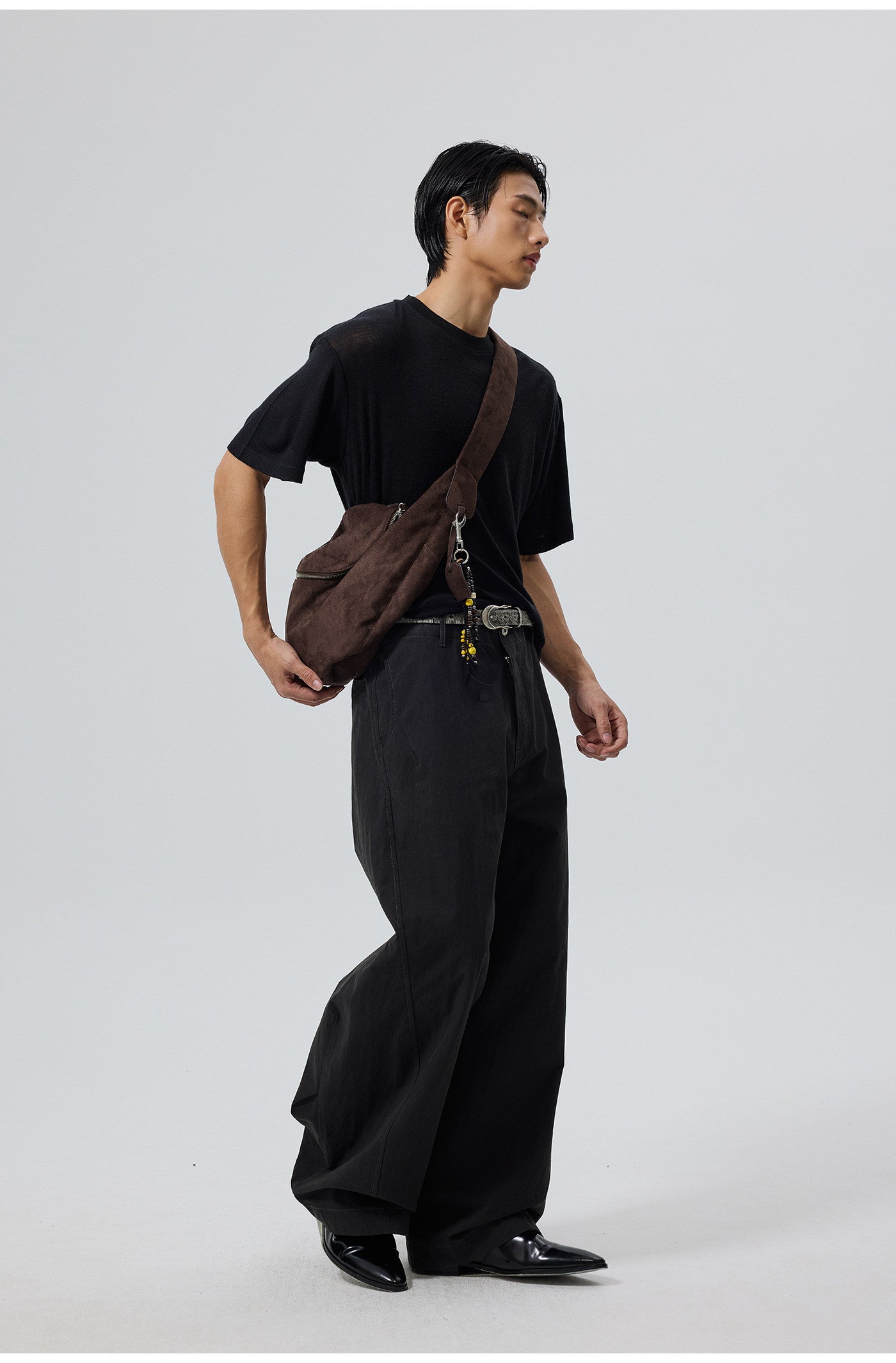 Faux Suede Shoulder Bag