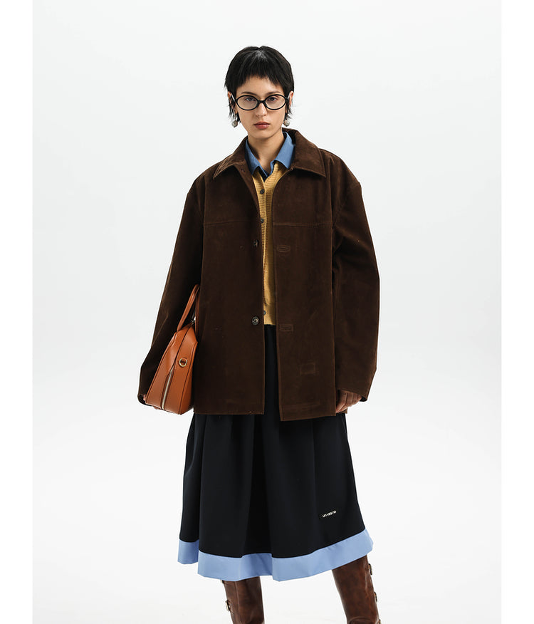 Unisex Damaged Suede Jacket