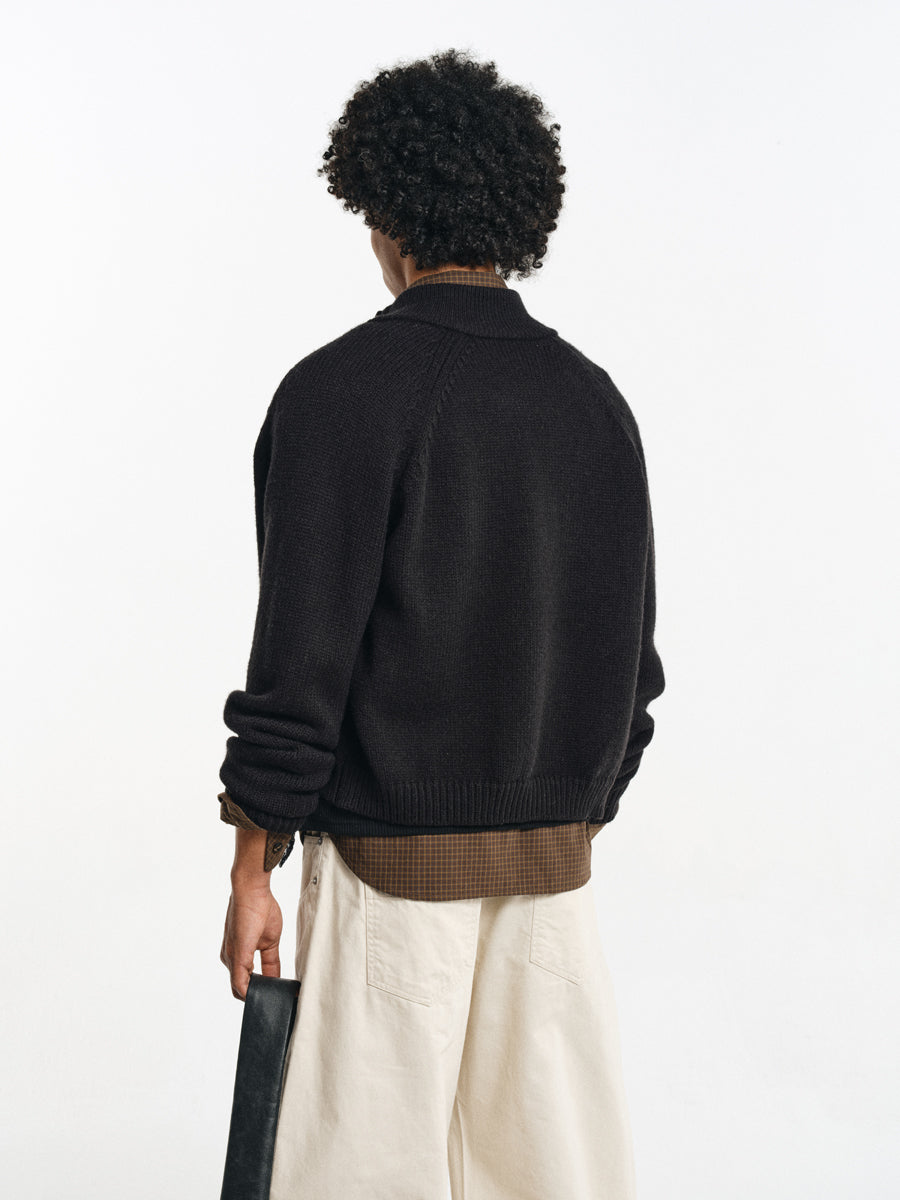 Wool Blend Stand Collar Jacket