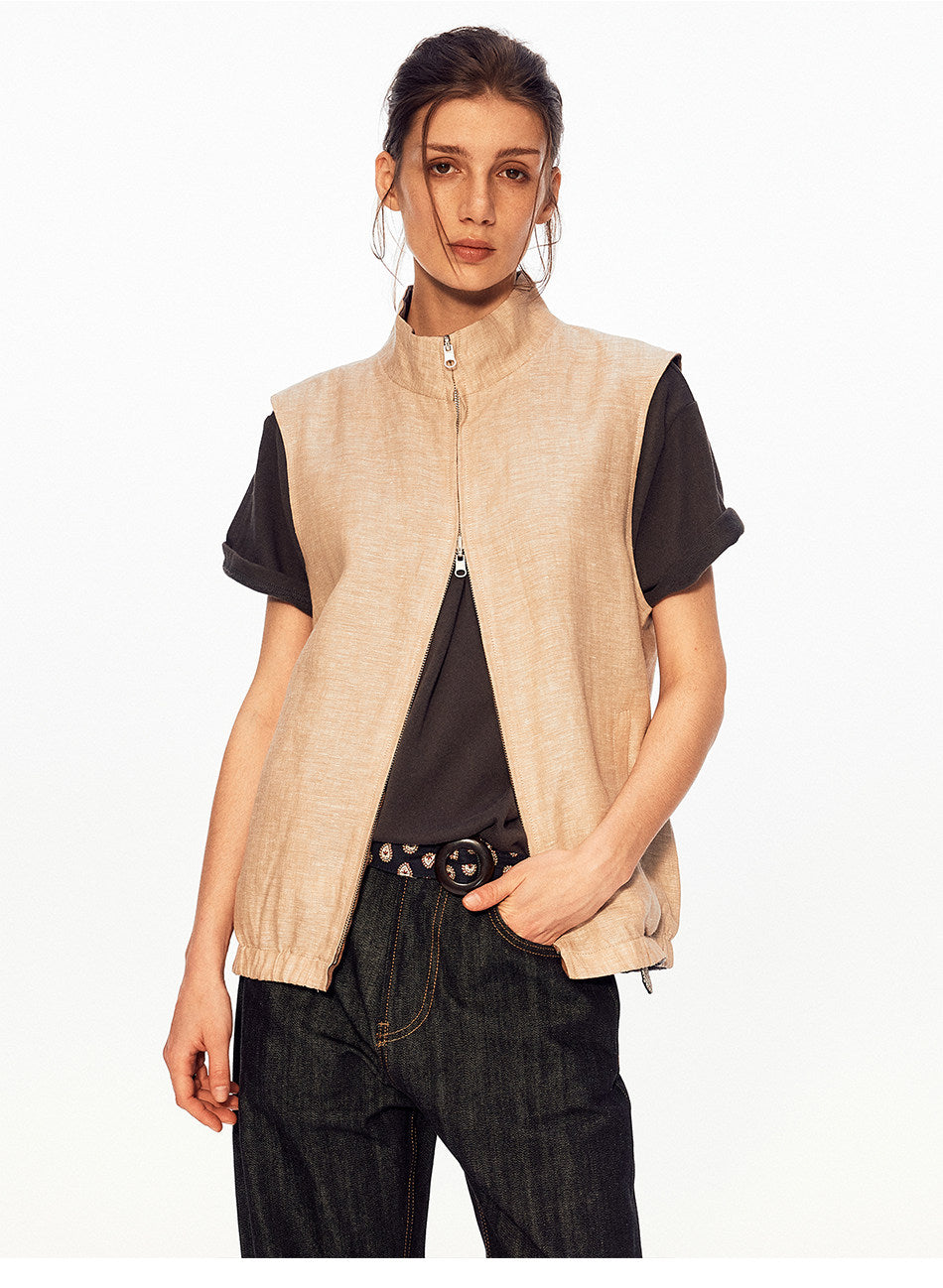 Reversible Stand-Collar Vest