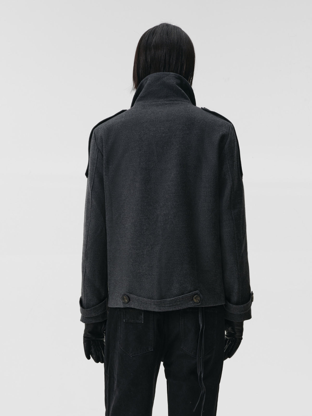 Stand-Up Collar Double-Button Jacket