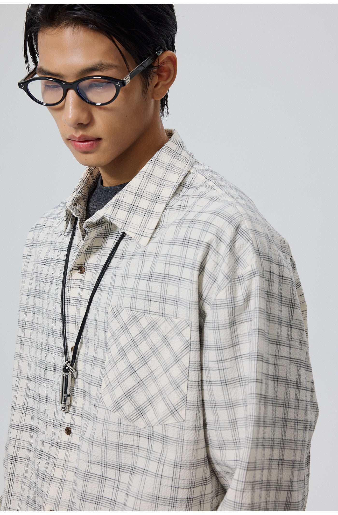 Cotton Textured Bubble Check Shirt
