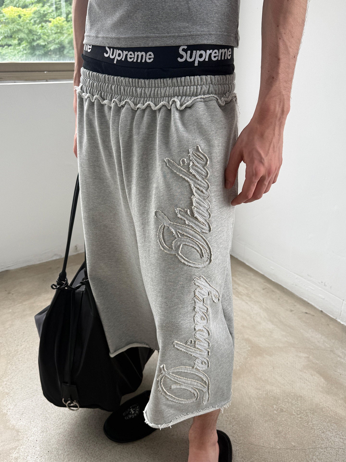 Slim-Fit Patchwork Embroidered Shorts