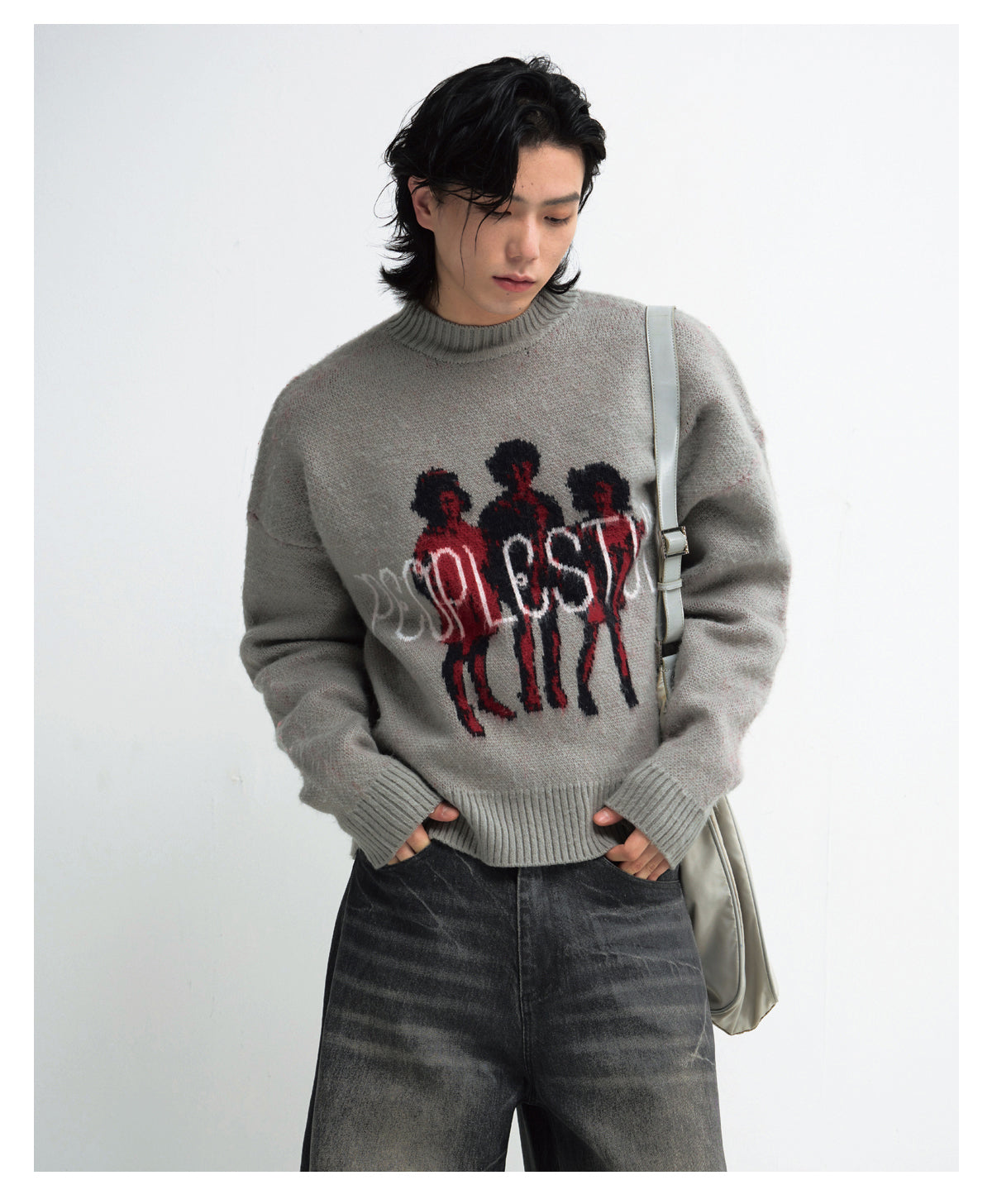 Lazy Style Print Pullover Sweater