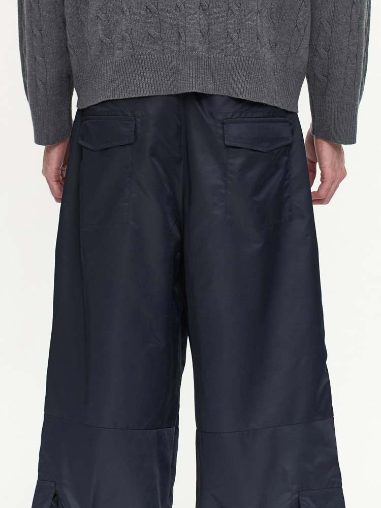 Nylon loose silhouette casual pants