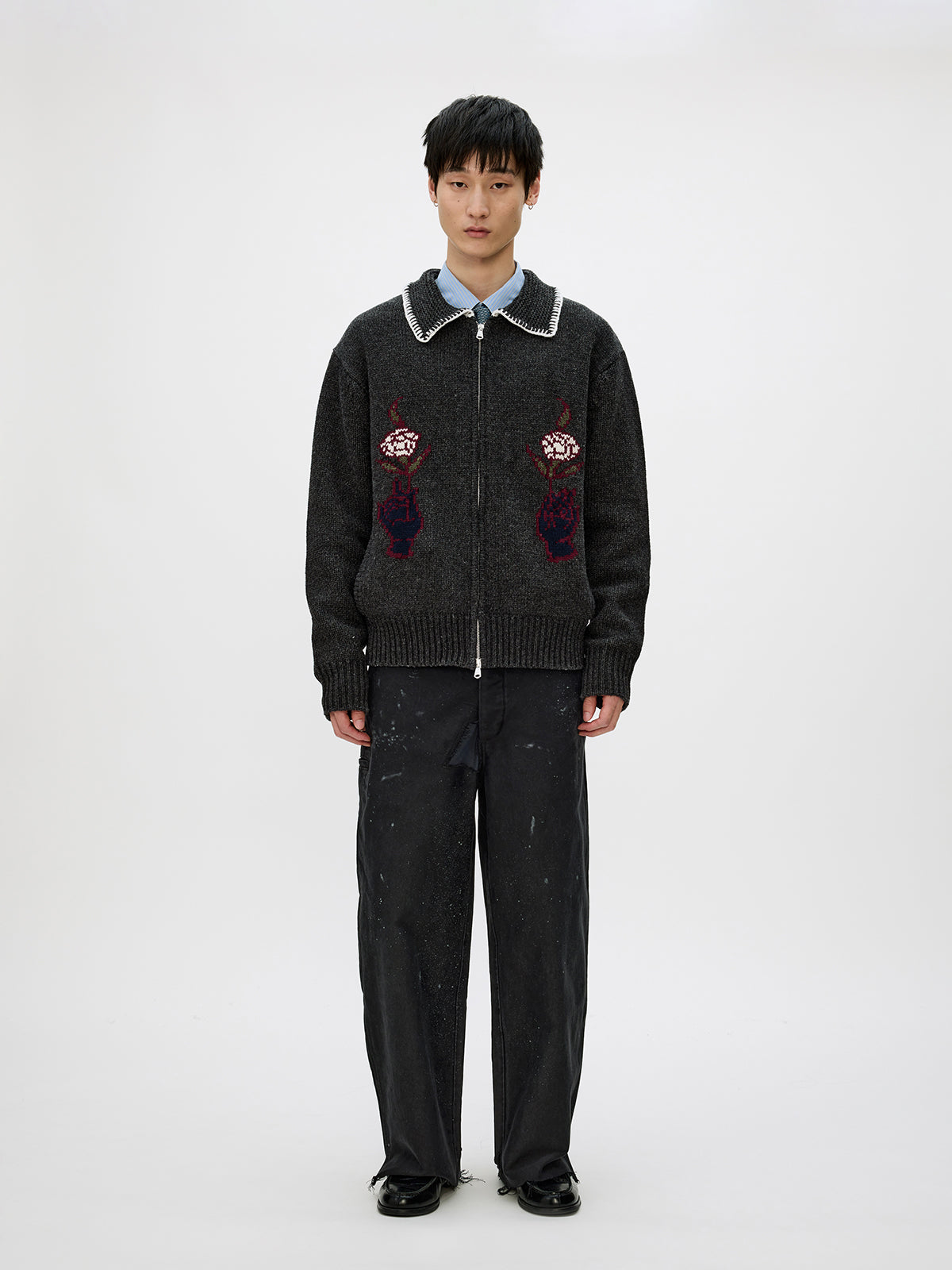 Unisex Wool Blend Cardigan