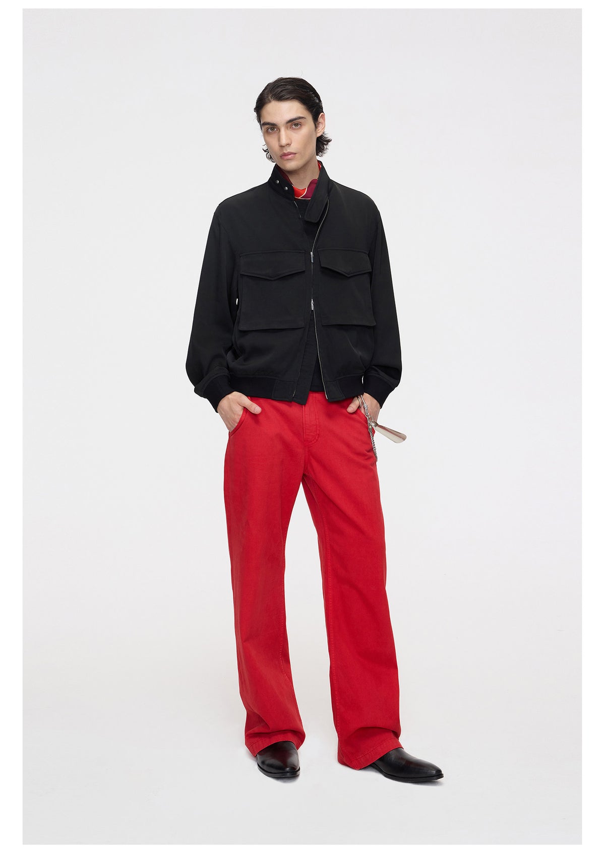 Casual Jacket with Double-Pocket Zipper
