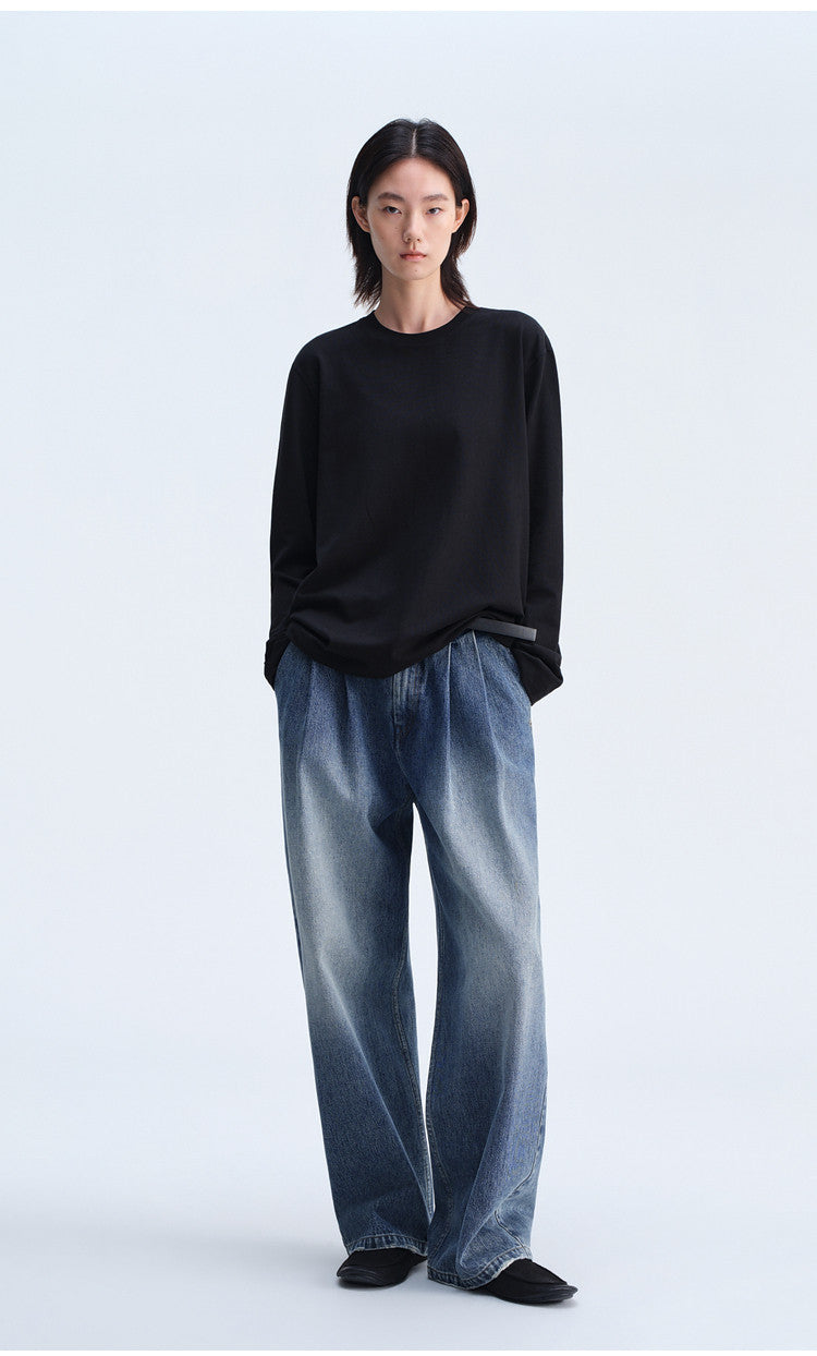 Stretch Knit Crew Neck T-Shirt