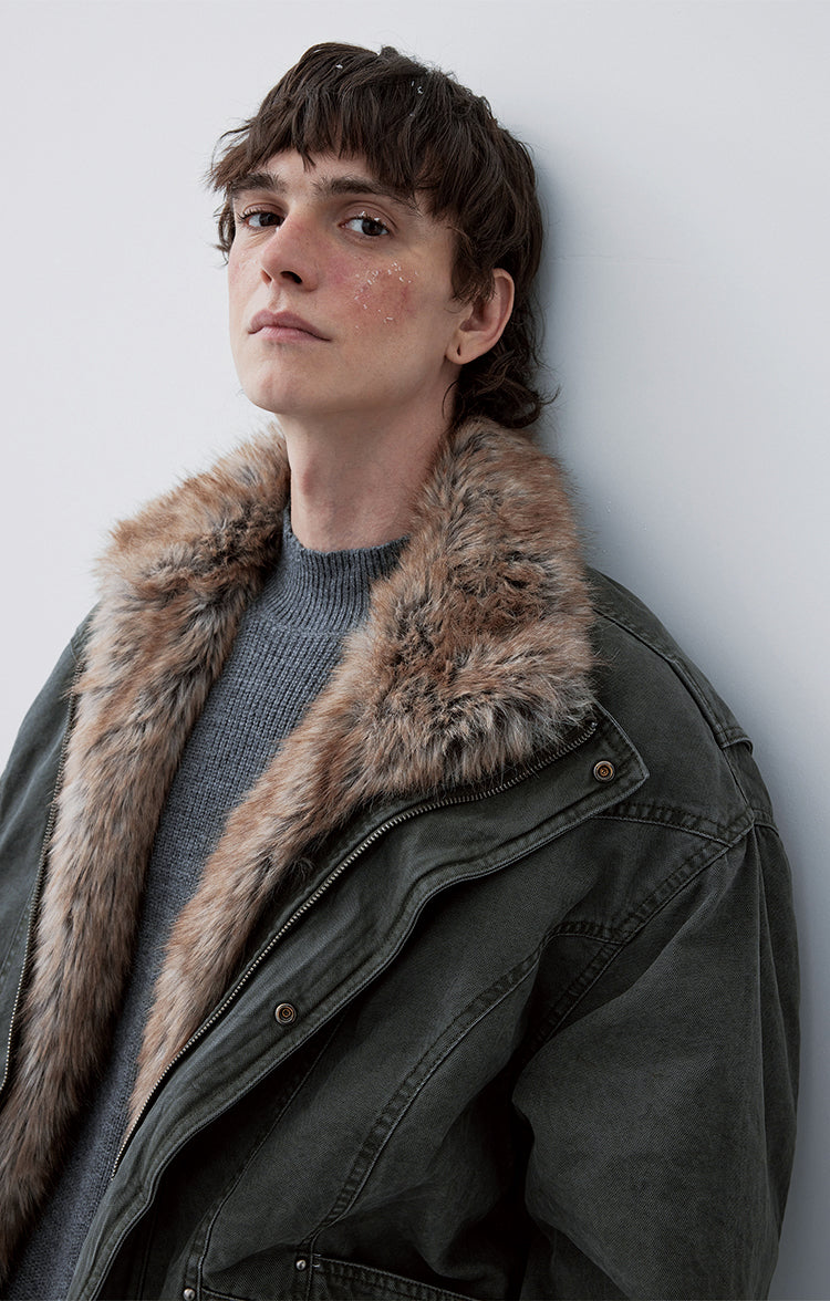 Detachable Collar Multi-Pocket Jacket