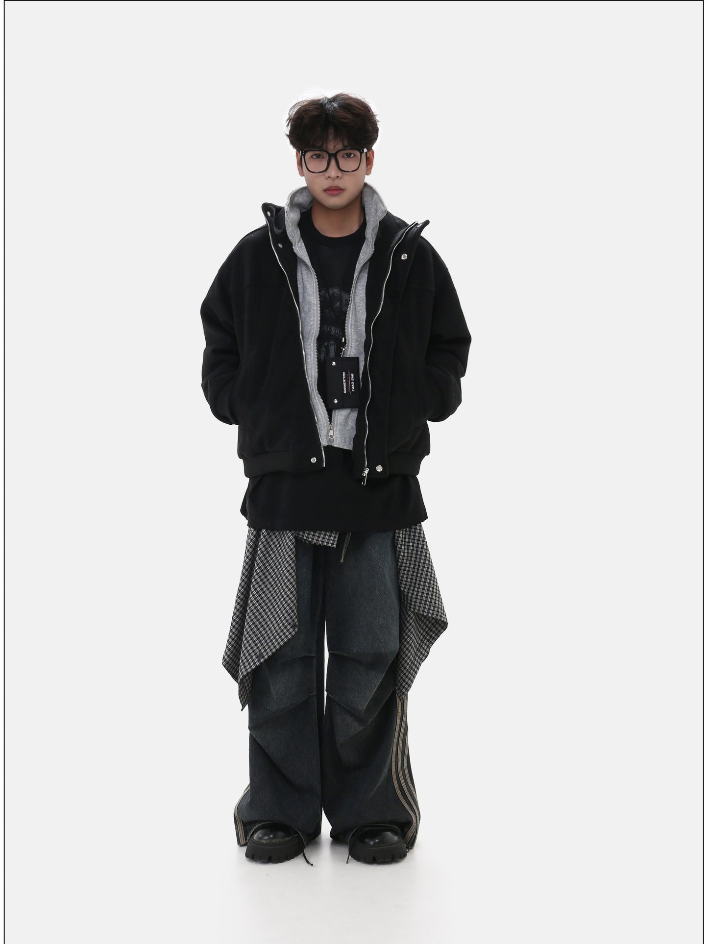 Faux Two-Piece Stitch Jacket