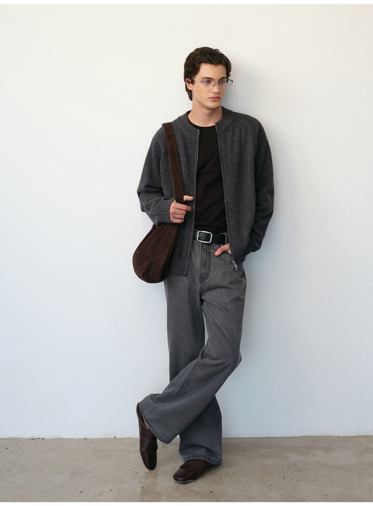 Pure Wool Zipper Cardigan