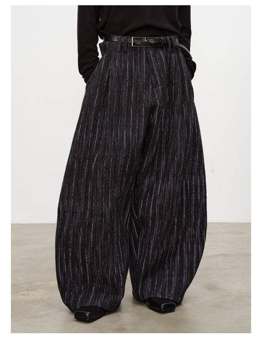 Pleated Jacquard Casual Pants