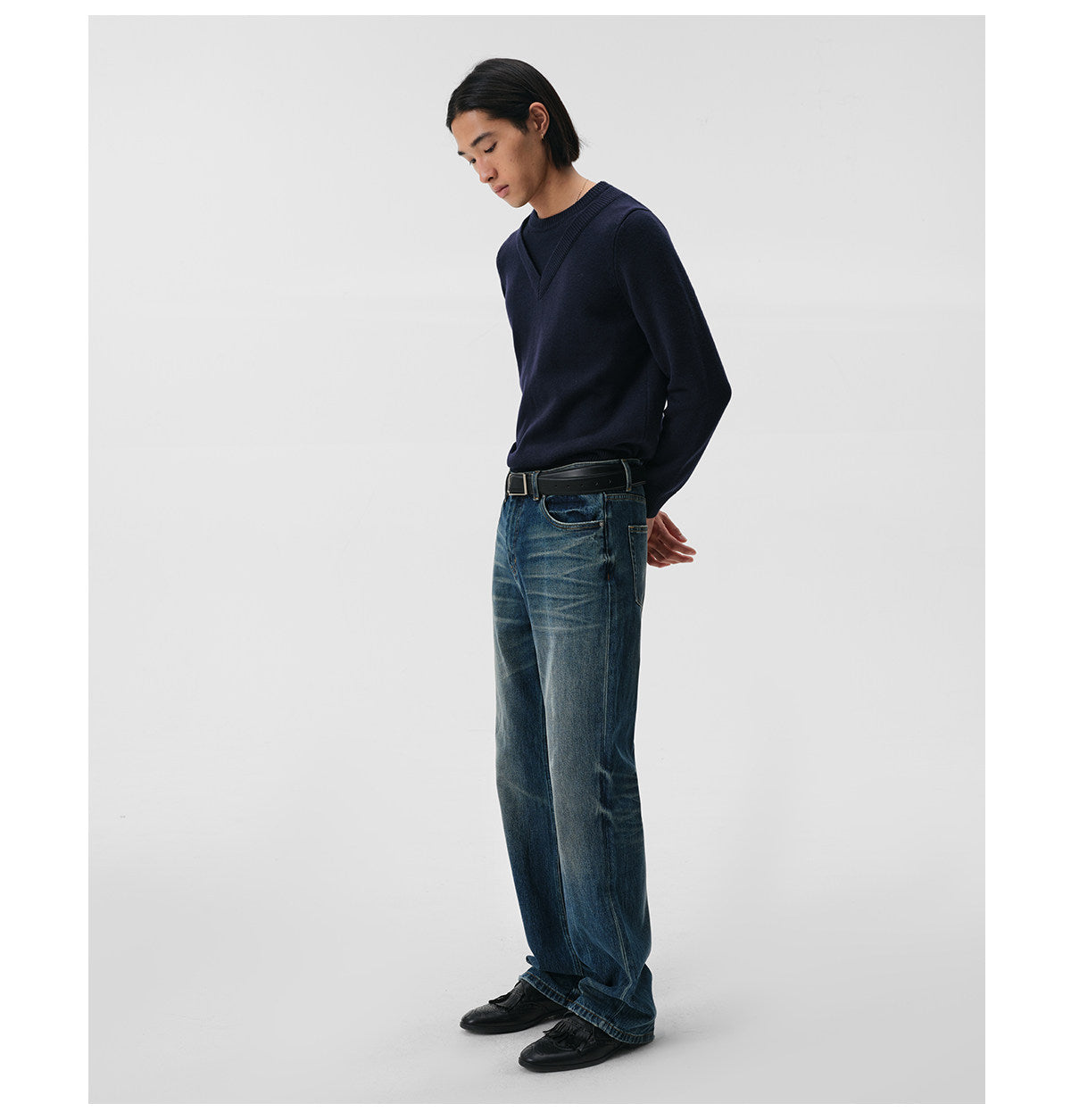 Two-Tone Fake Two-Piece Knit