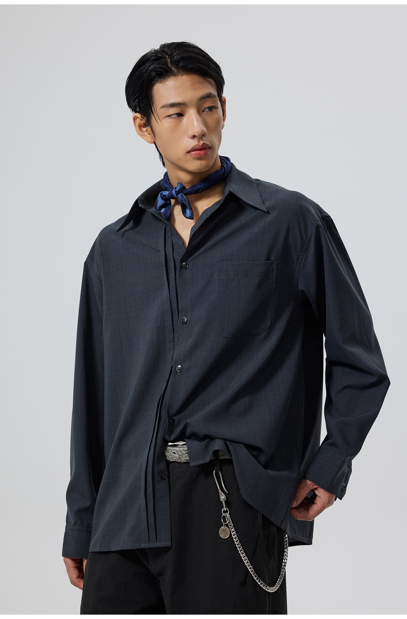 Linen-like texture shirt