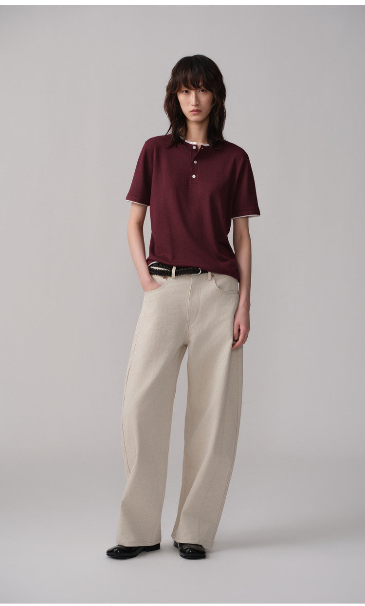 3D Cut Patchwork Silhouette Casual Pants
