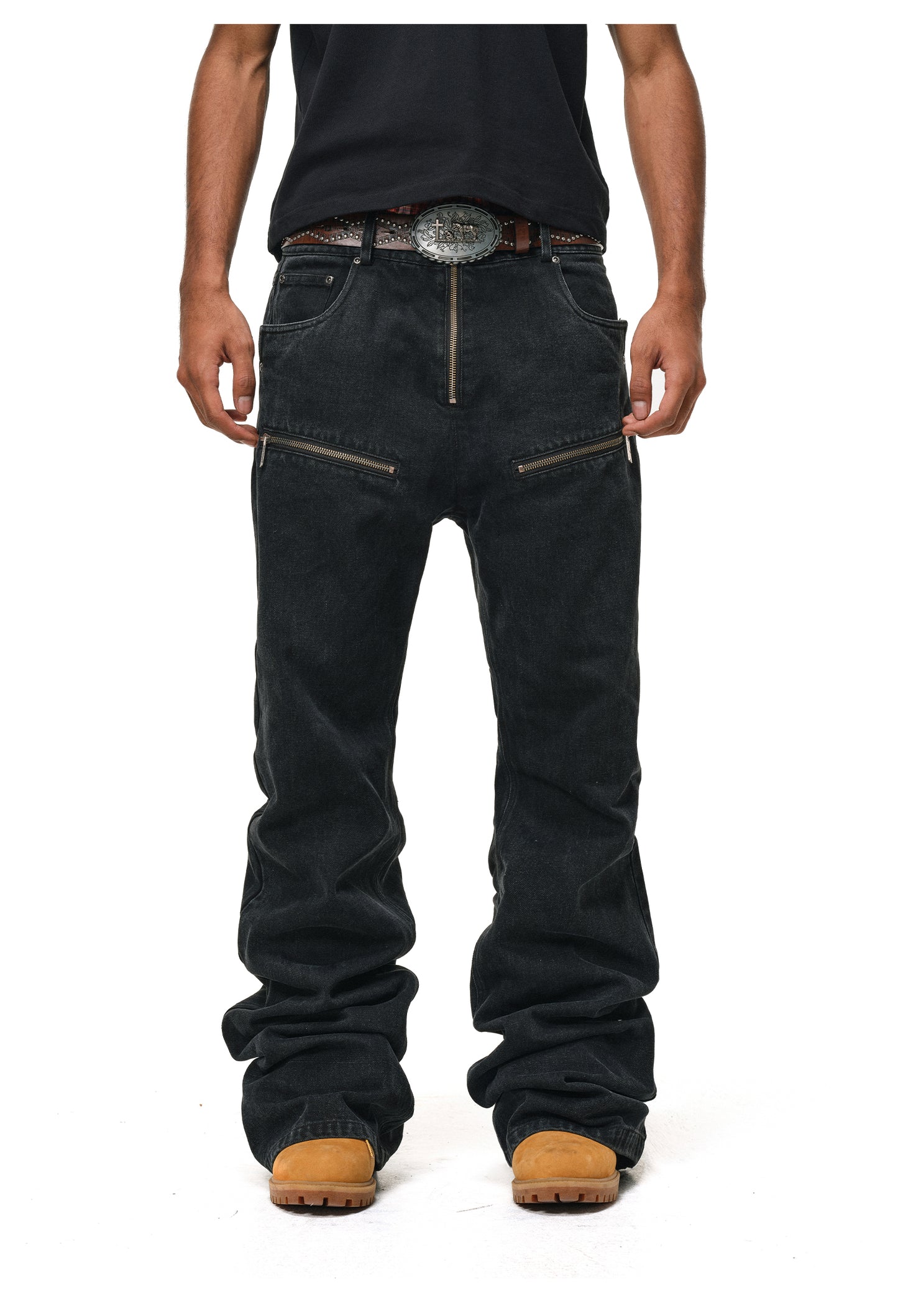 High Street Zipper Jeans