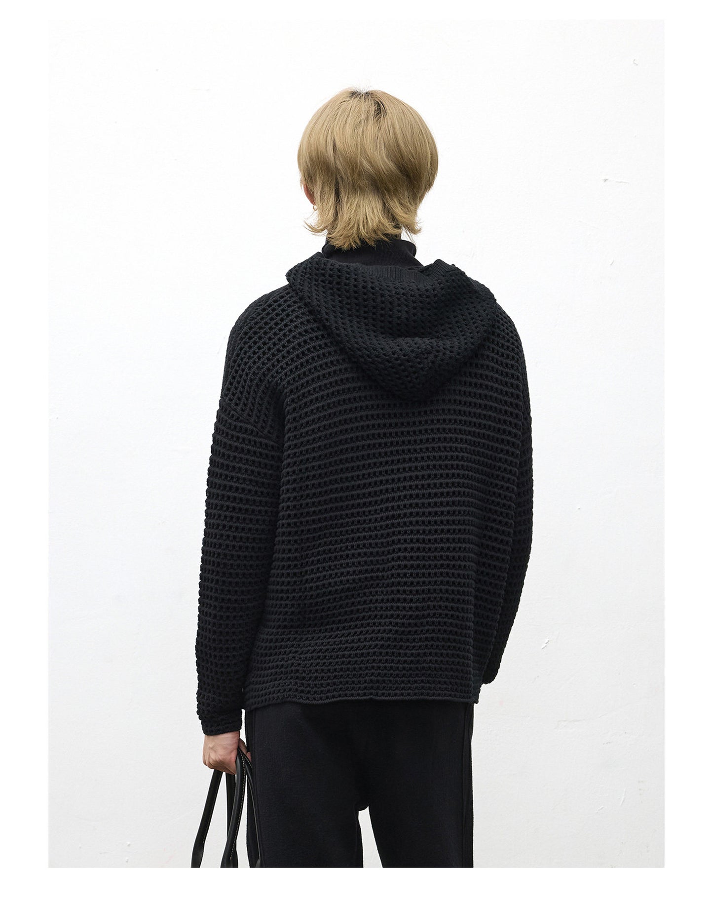 Mesh Hooded Oversized Sweater