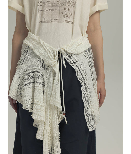 Irregular Split Lace Skirt