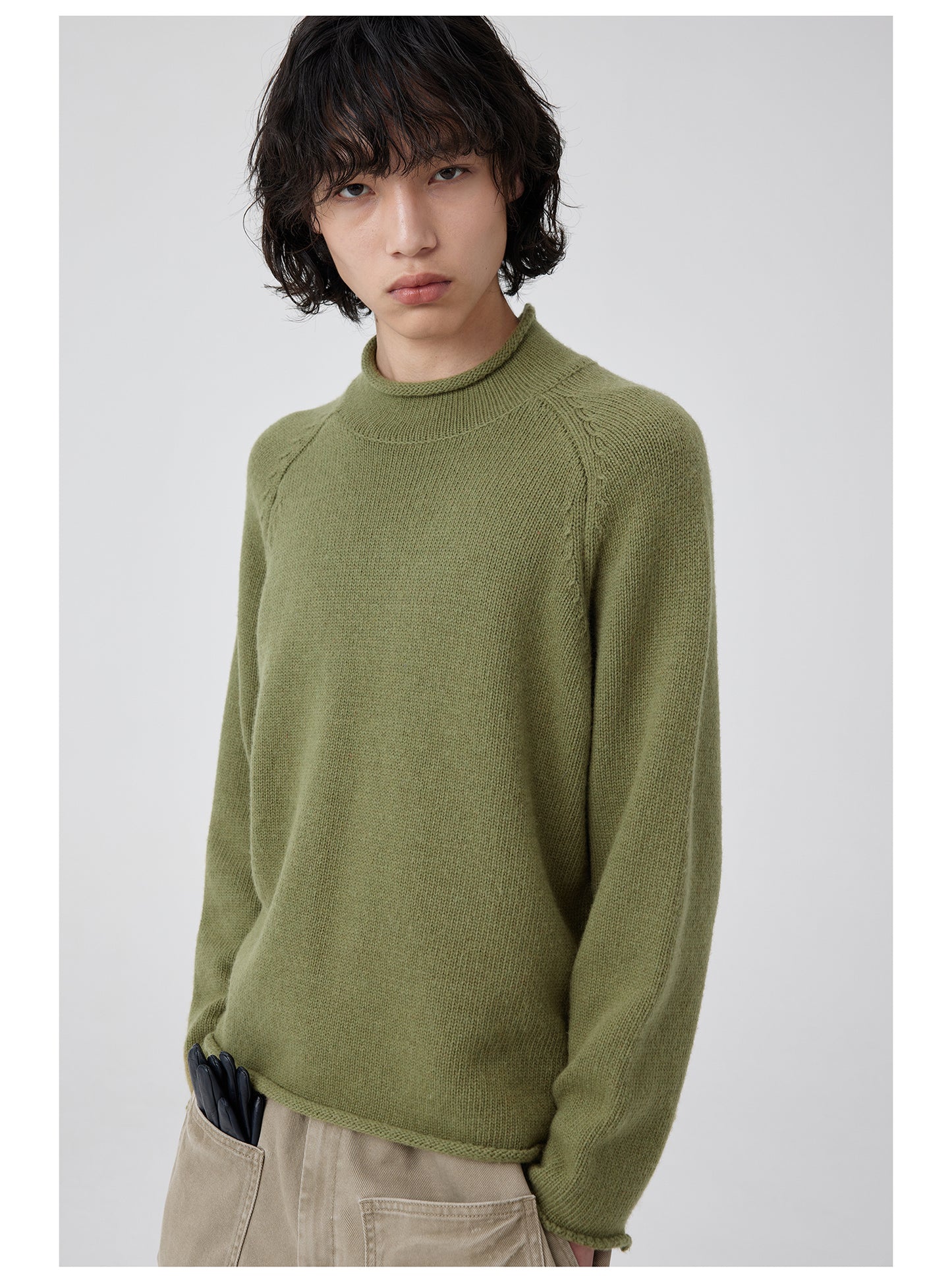 High Neck Curl Sweater